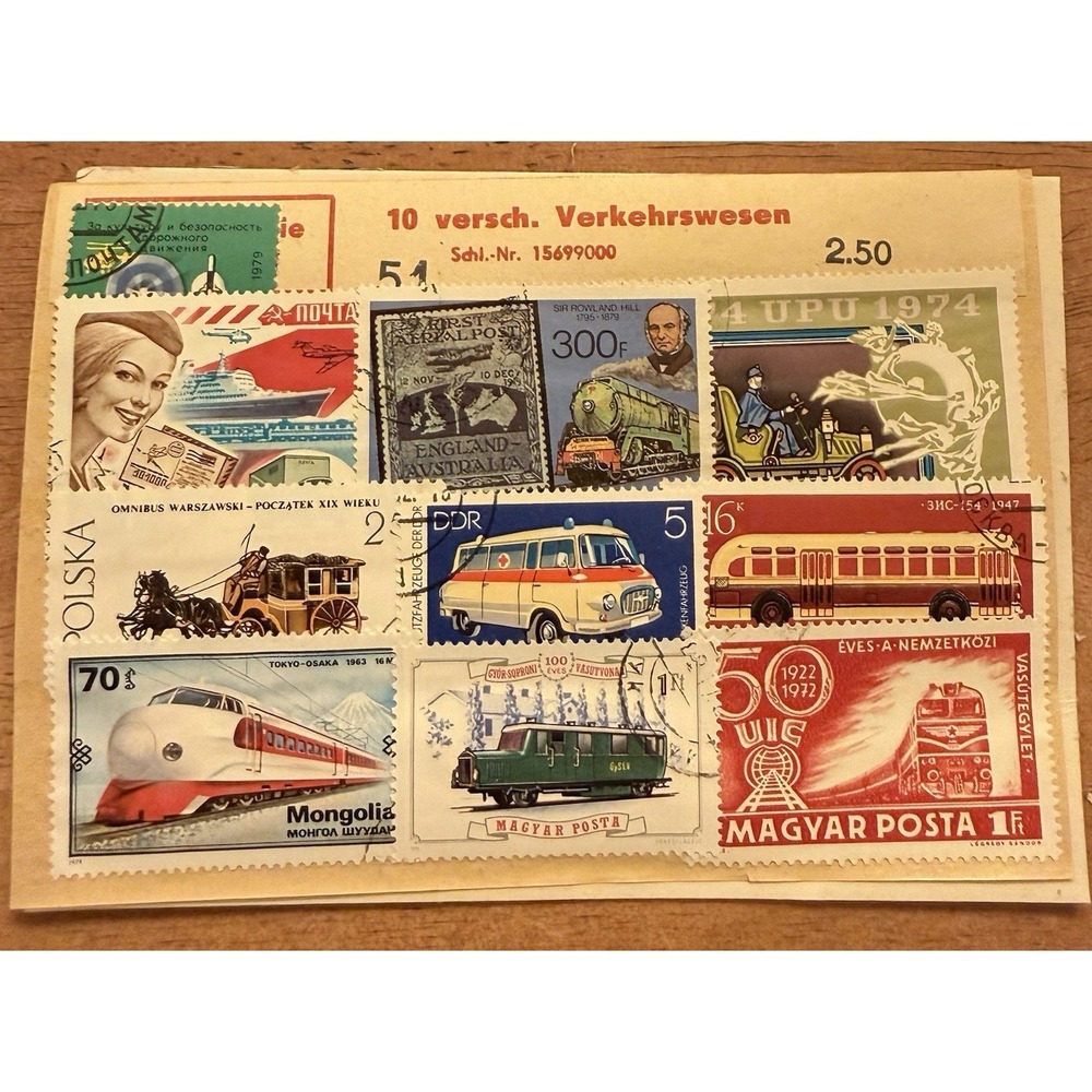Transportation Stamps Poland, Mongolia, Hungary (Magyar Posta) East Germany (DDR